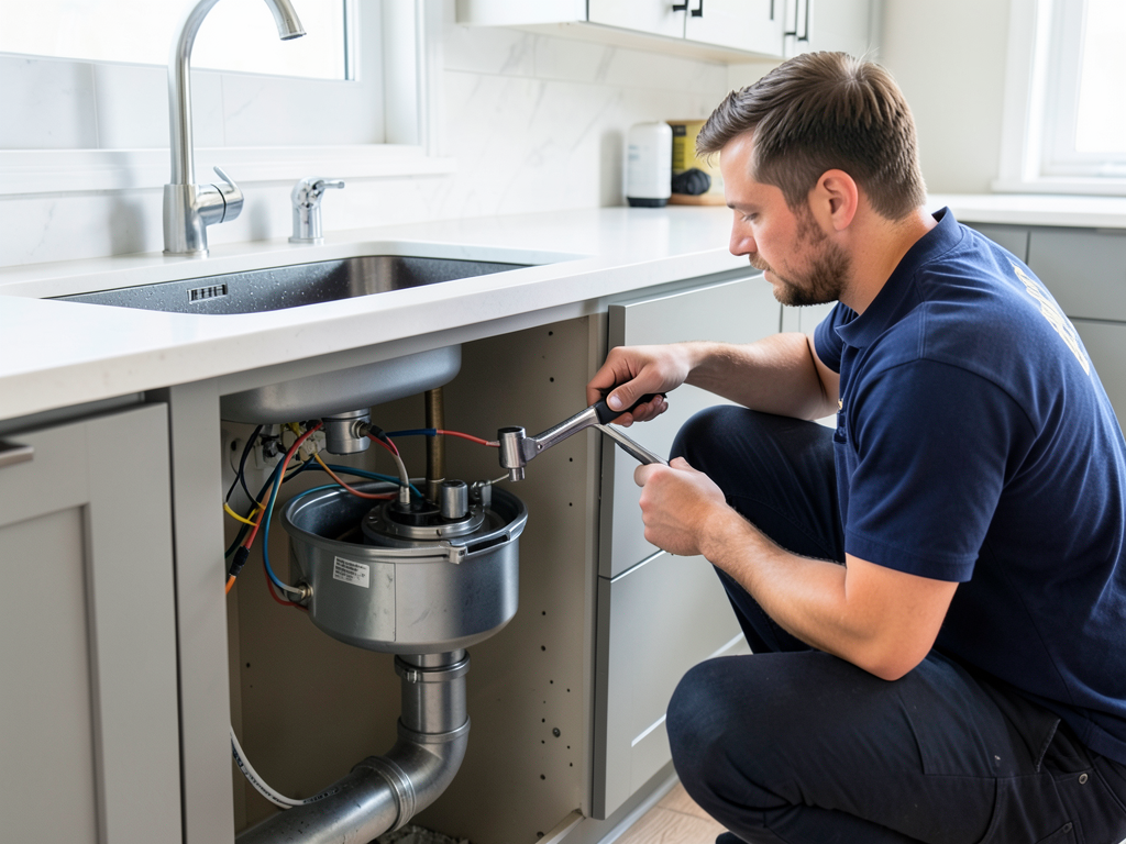 Heavy duty garbage disposal installation for busy